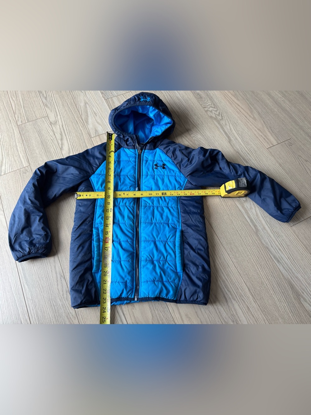 Under Armour Boys Blue and Navy Hooded Puffer Jacket